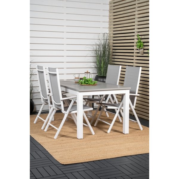 Albany utematgrupp med 4 st Break stolar - Gr/Vit