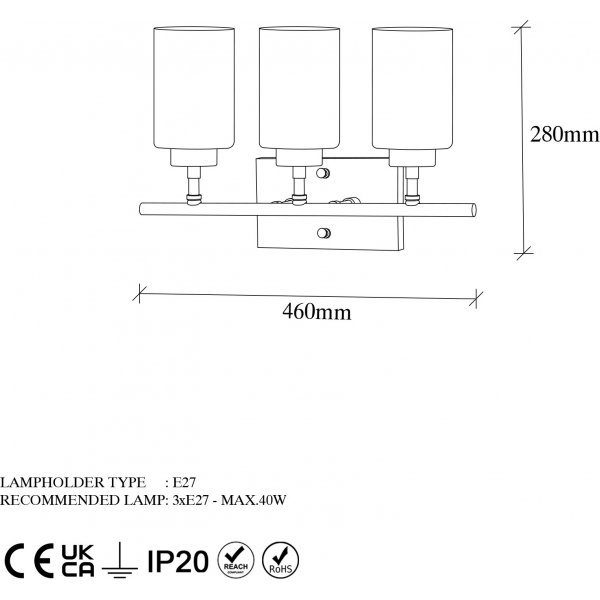 Yeni vgglampa 13124 - Svart/guld