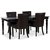 Paris matgrupp svart bord med 4 st Tuva Eastport stolar i brun PU