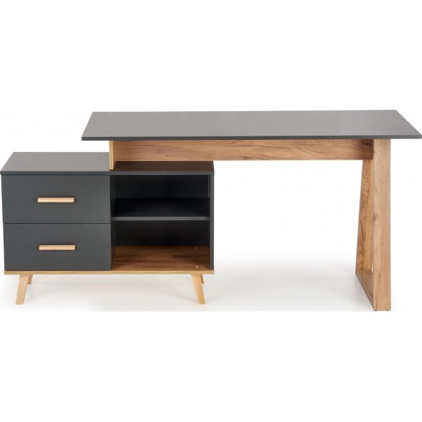 Bureau Sergio 134-210 x 60-90 cm - Anthracite/chêne wotan Bureau Sergio 134-210 x 60-90 cm - Anthracite/chêne wotan