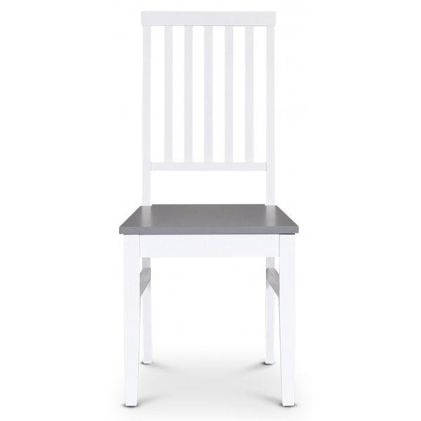 Matstol vit med gr sits + Stolsdyna