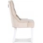 Paris matgrupp vitt bord med 4 st Tuva Decotique stolar i beige sammet med rygghandtag