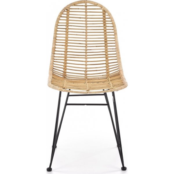 Chaise de salle  manger Juri - Rotin/noir