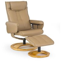 Elle reclainerfåtölj med fotpall - Beige PU Elle reclainerfåtölj med fotpall - Beige PU