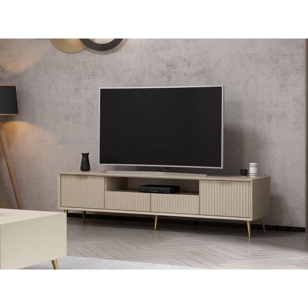 Meuble TV Bazal avec pieds - Beige Meuble TV Bazal avec pieds - Beige