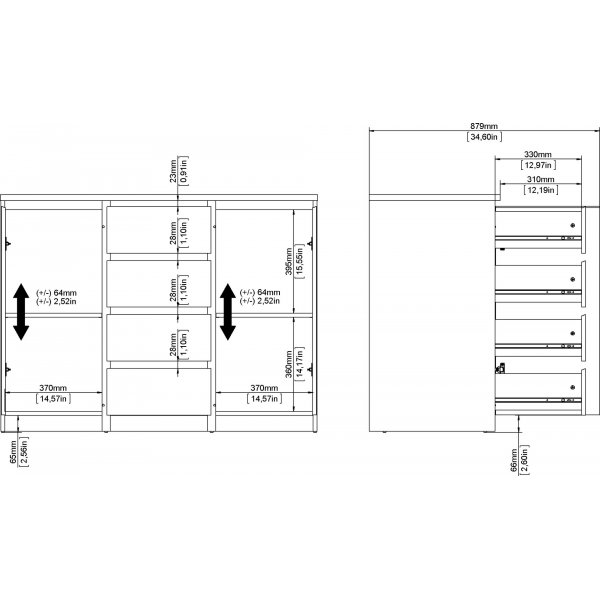 Buffet Naia - Béton/blanc Buffet Naia - Béton/blanc