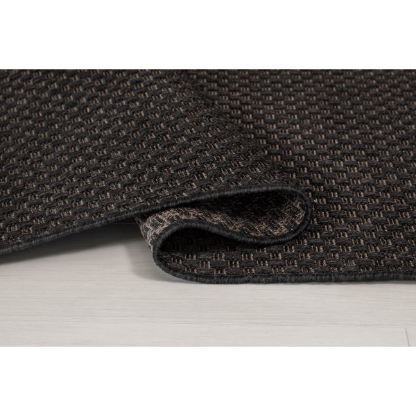 Pampero plat geweven vloerkleed Donkergrijs