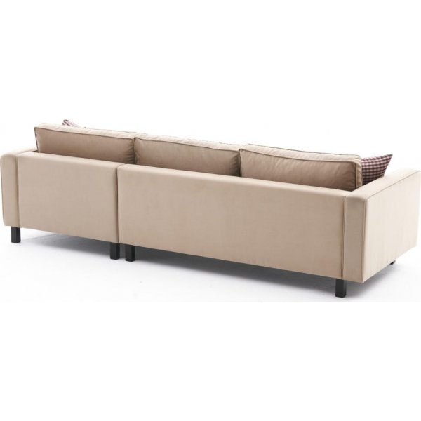 Canap divan droit Kale - Velours crmeux