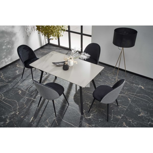 Table à manger Valarauk 140-180 x 80 cm - Gris clair/noir Table à manger Valarauk 140-180 x 80 cm - Gris clair/noir