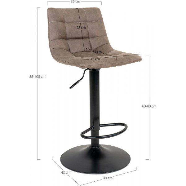 Middelfart Barkruk - Lichtbruin/zwart