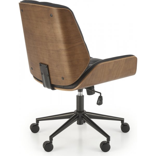 Chaise de bureau Gavin - Noir/noyer