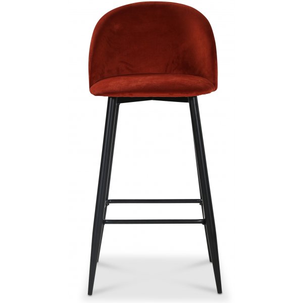 Giovani Velvet barstol - Roströd sammet / Svarta ben Giovani Velvet barstol - Roströd sammet / Svarta ben