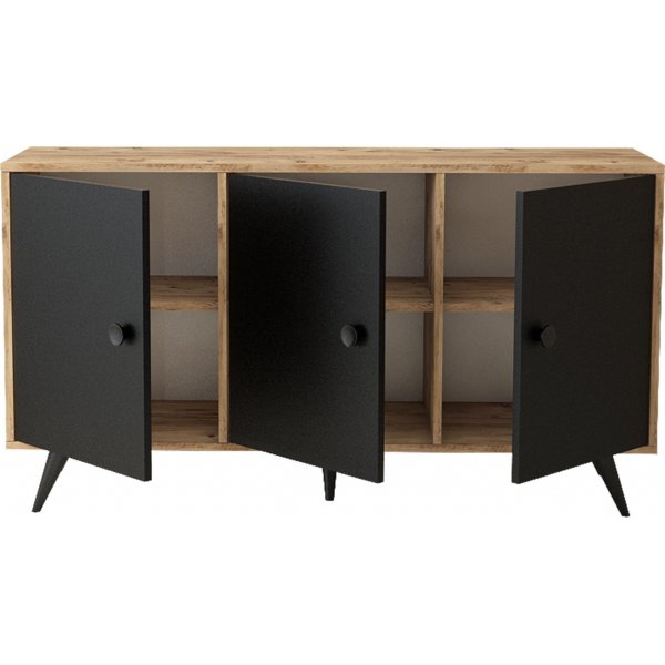 Vilamo skänk 12 - Furu/svart Vilamo skänk 12 - Furu/svart