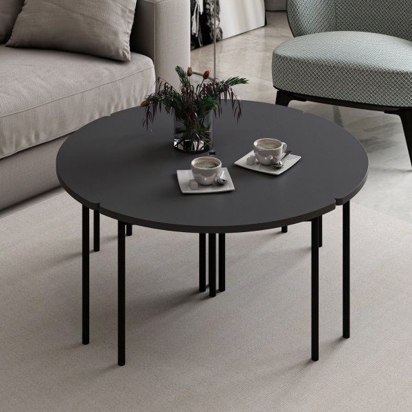 Table basse Emma Ø90 cm - Anthracite Table basse Emma Ø90 cm - Anthracite