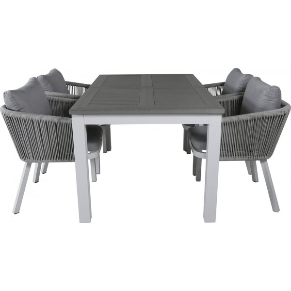 Albany utematgrupp med 4 st Virya stolar - Gr�/Vit