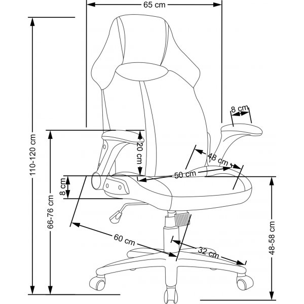 Bloom kontorsstol - Svart/gr
