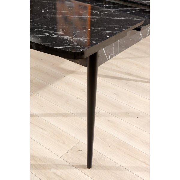 Table  manger Bendir 132-170 x 76,5 cm - Noir