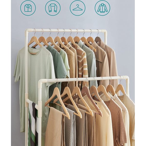 Emmanuel kldstllning p hjul - Vit