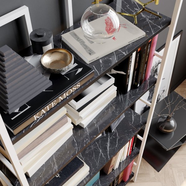 Tinleys bokhylla - Svart/vit Tinleys bokhylla - Svart/vit