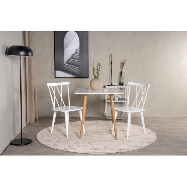 Table à manger Bridge 75 cm - Blanc/chêne Table à manger Bridge 75 cm - Blanc/chêne