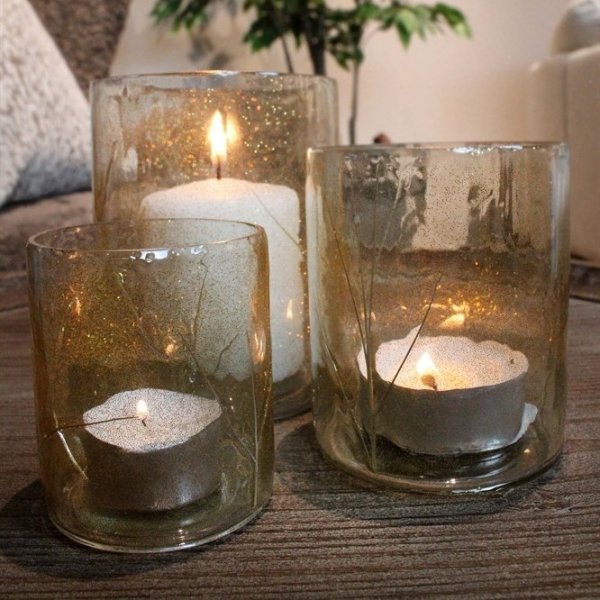 Saga ljuslykta 3-pack, 10 x 12 cm/8 x 10 cm/7 x 8 cm - Glas Saga ljuslykta 3-pack, 10 x 12 cm/8 x 10 cm/7 x 8 cm - Glas