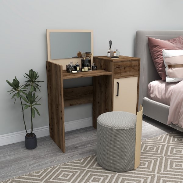 Sedef kaptafel 85,4 x 40 cm - Licht walnoot/beige Sedef kaptafel 85,4 x 40 cm - Licht walnoot/beige