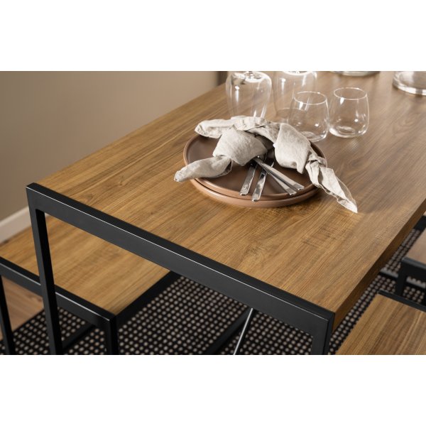 Bahamas bargroep met tafel, bank en 2 stoelen - Eiken/zwart