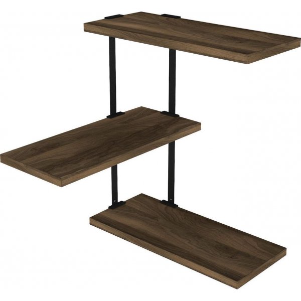 Frisbee wandplank - Walnoot/zwart Frisbee wandplank - Walnoot/zwart