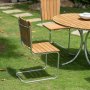 Mllan utegrupp i teak: 4 st stolar med matbord 110 cm
