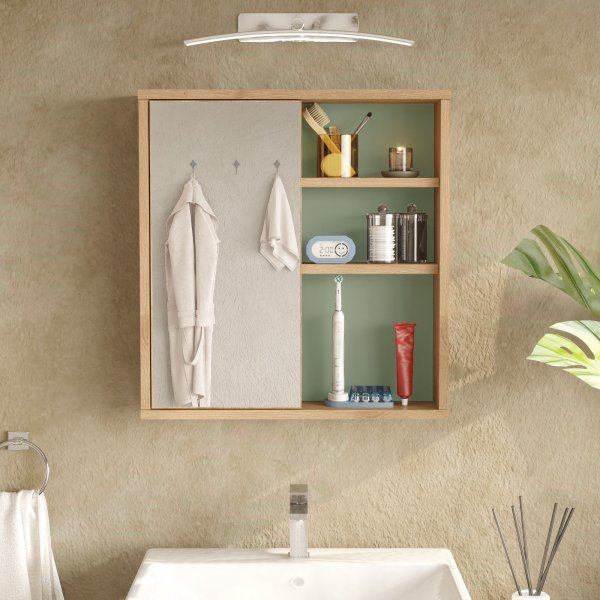 Meuble de salle de bain Nova - Chêne/vert Meuble de salle de bain Nova - Chêne/vert