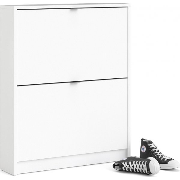 Meuble à chaussures à 2 compartiments - Blanc Meuble à chaussures à 2 compartiments - Blanc