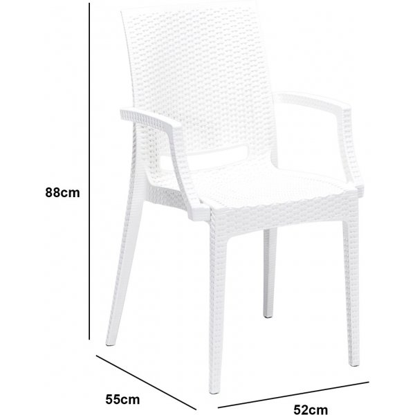 Meco utematgrupp med karmstolar - Vit