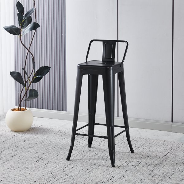Iris barstol i svart metall - Sitthöjd 76 cm Iris barstol i svart metall - Sitthöjd 76 cm