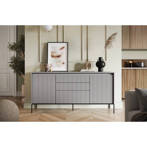 Buffet Trend L166 cm - Gris/noir Buffet Trend L166 cm - Gris/noir