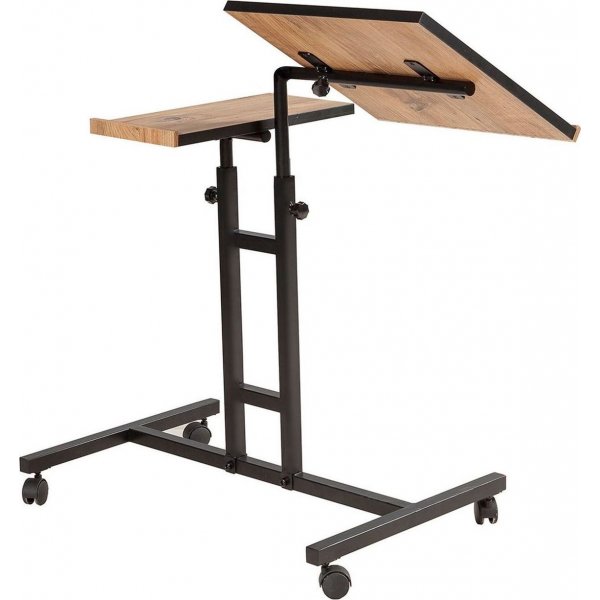 Glen laptopbord 67x45,5 cm - Furu/svart (på hjul) Glen laptopbord 67x45,5 cm - Furu/svart (på hjul)