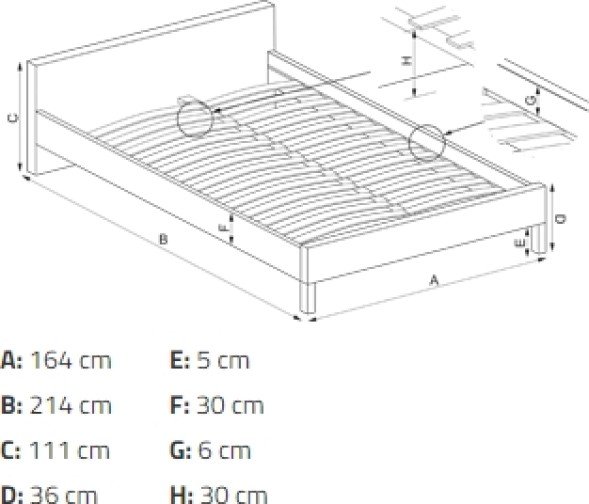 Grace bedframe 160x200 cm - Groen
