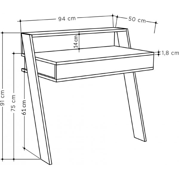 Bureau de cowork 94x50 cm - Anthracite Bureau de cowork 94x50 cm - Anthracite