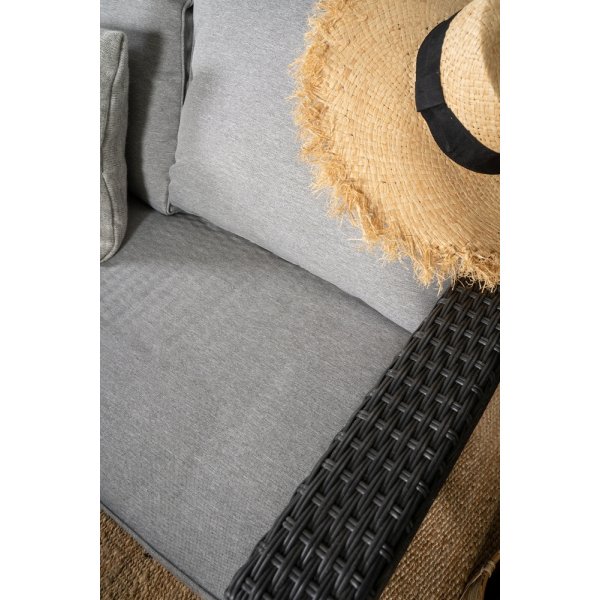 Groupe de canapés d\\\'angle en bois courbé - Noir/gris Groupe de canapés d\\\'angle en bois courbé - Noir/gris