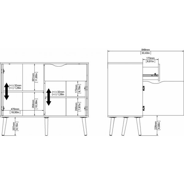 Oslo skåp - Vit/ek Oslo skåp - Vit/ek