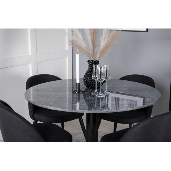 Table à manger Kvarnbacken 106 cm - Marbre foncé/noir Table à manger Kvarnbacken 106 cm - Marbre foncé/noir