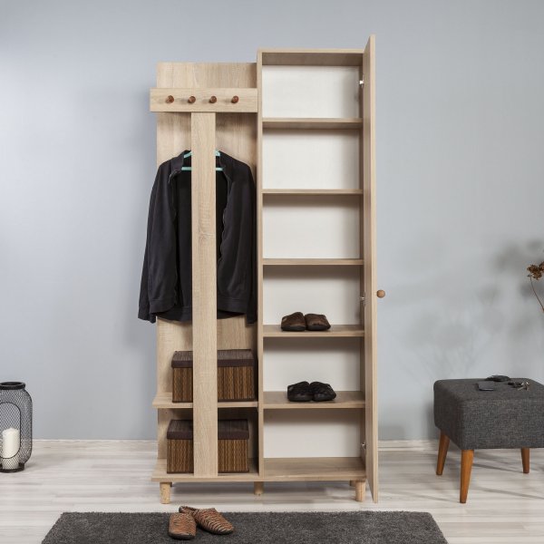 Meuble d'entrée Garmanto 90 cm - Chêne Sonoma/image Meuble d'entrée Garmanto 90 cm - Chêne Sonoma/image