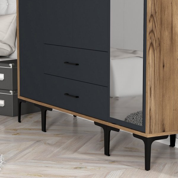 Armoire Kumsal 16 Noyer/anthracite