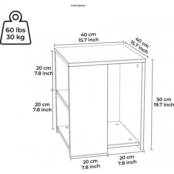 Romina sidobord 40 x 40 cm - Vit