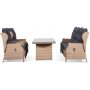 Brisbane utembelgrupp 3+1+1 recliner med bord - Natur (konstrotting)