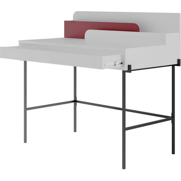 Leila skrivbord 108x60 cm - Vit/vinröd Leila skrivbord 108x60 cm - Vit/vinröd