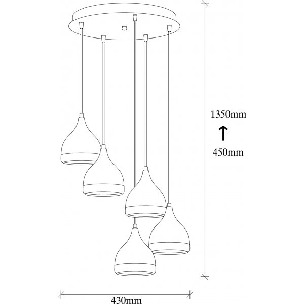 Plafonnier Yildo 7005 - Noir/cuivre
