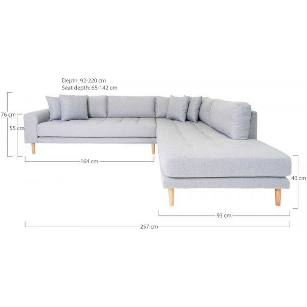 Lido Hörnsoffa med öppet avslut - Ljusgrå Lido Hörnsoffa med öppet avslut - Ljusgrå