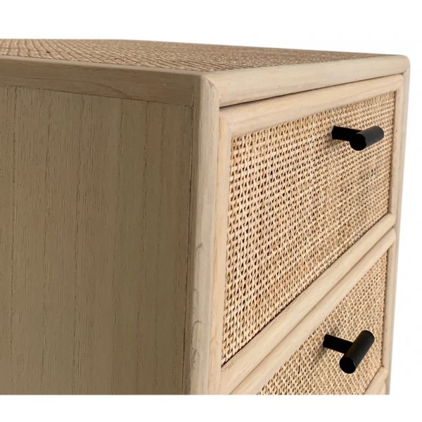 Ladekast zwart met rotan - React + Meubelpoten Ladekast zwart met rotan - React + Meubelpoten