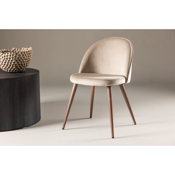 Velvet matstol - Natur/Beige