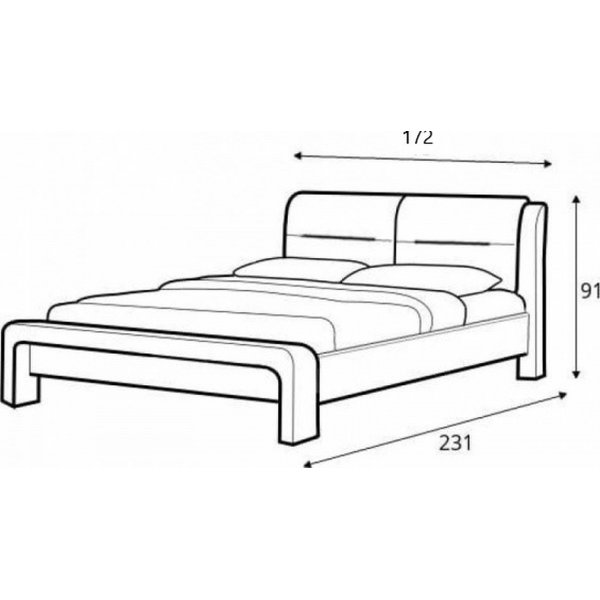 Lisa bedframe 160x200 cm - Wit/zwart